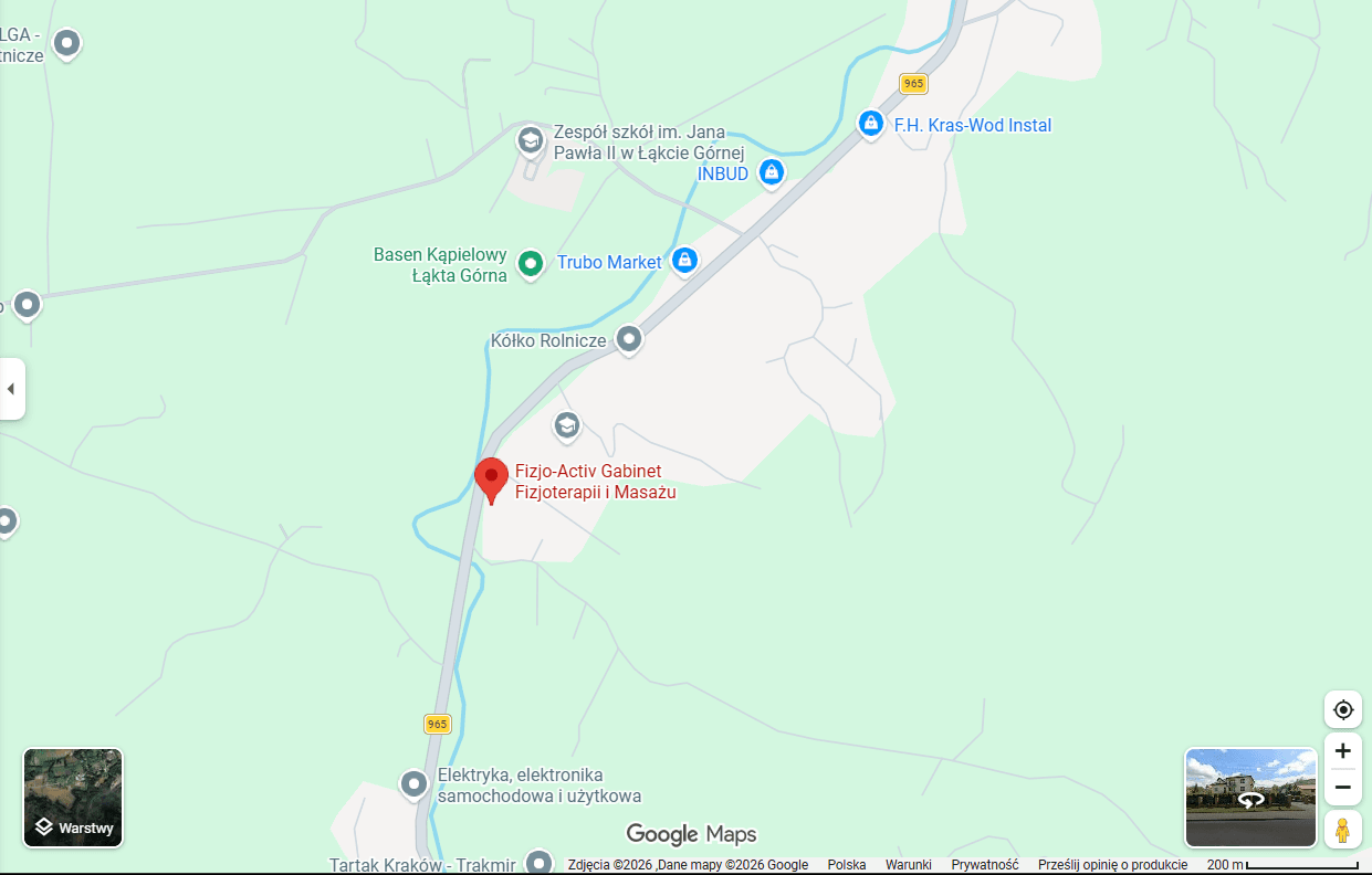 Mapa dojazdu do gabinetu Fizjo-Activ w Łąkcie Górnej